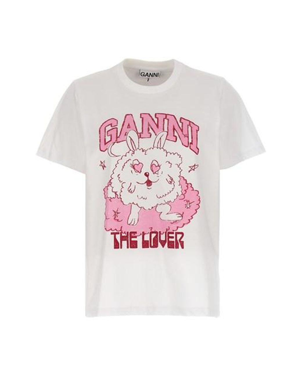 Ganni T-shirt 'the Lover' Capsule Bunny in Pink | Lyst
