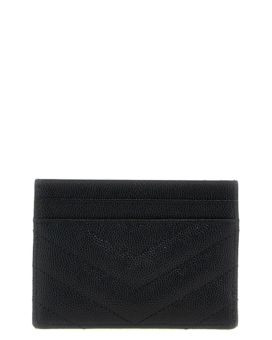 Saint Laurent Black 'Cassandre Matelassé' Card Case
