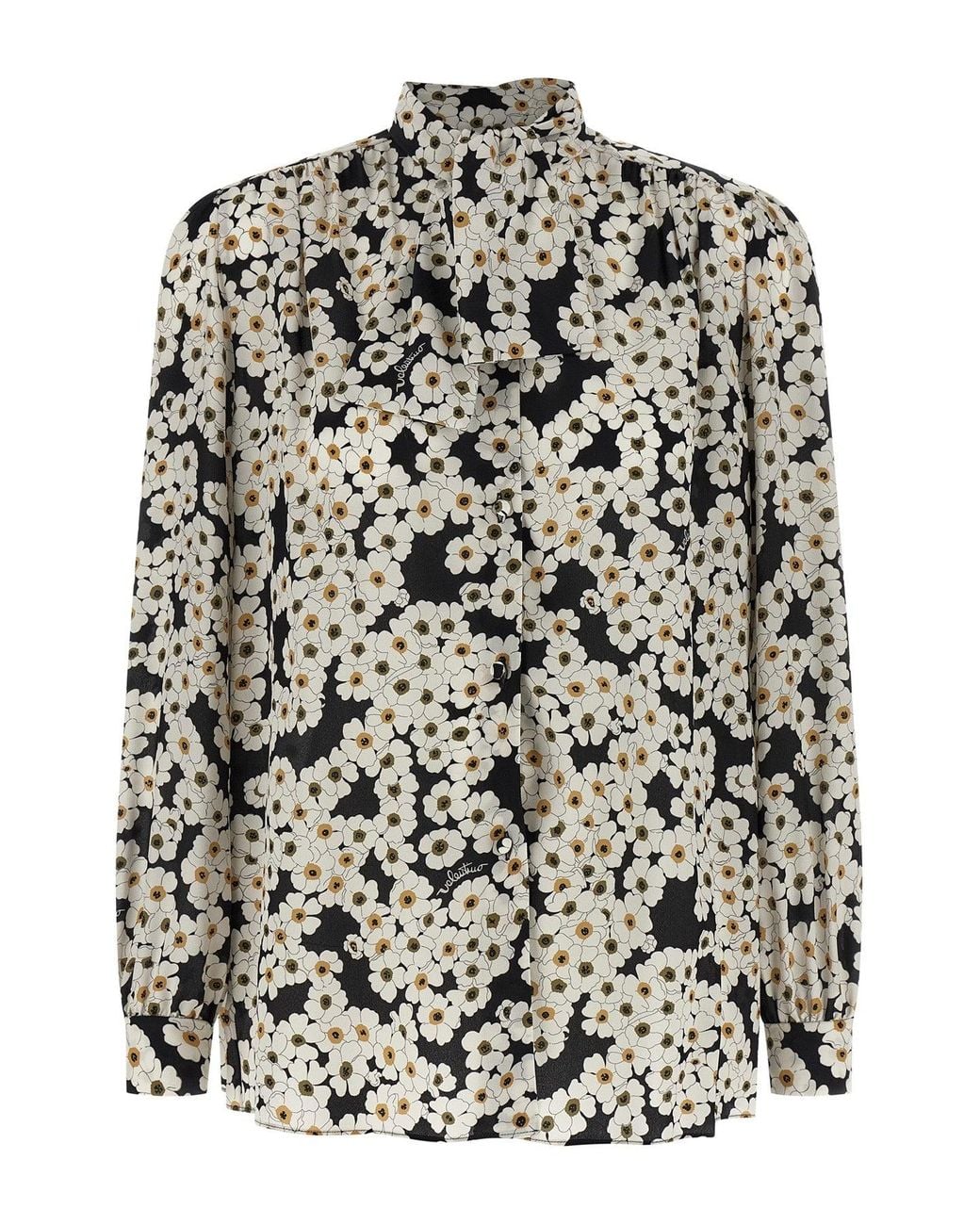 Valentino Garavani Black 'Après L'Hivier' Silk Blouse