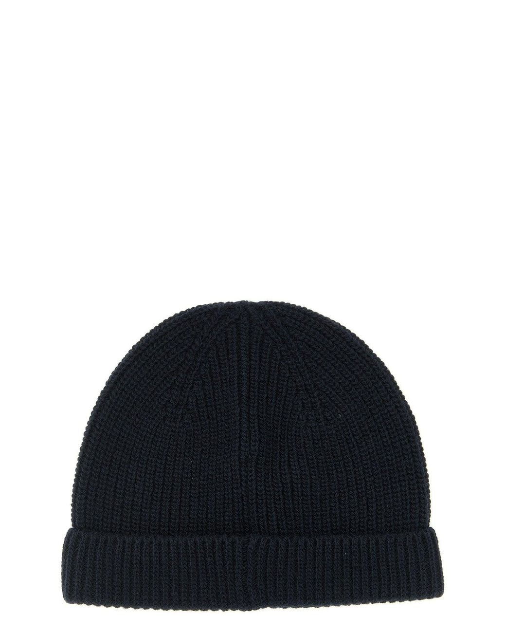 Moncler Mütze Aus Rippstrick in Blue für Herren