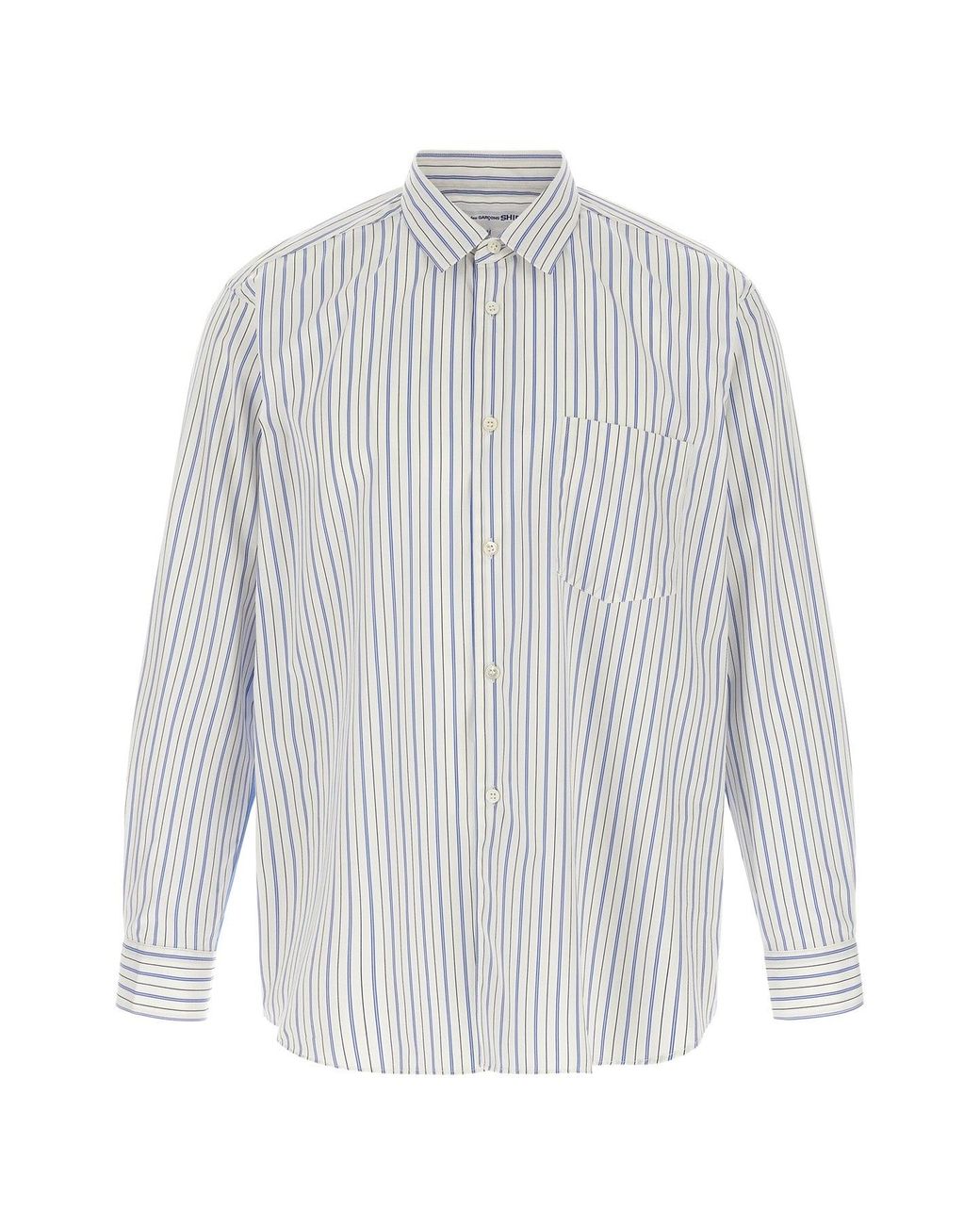 Comme des Garçons White Panelled Stripe Shirt for men