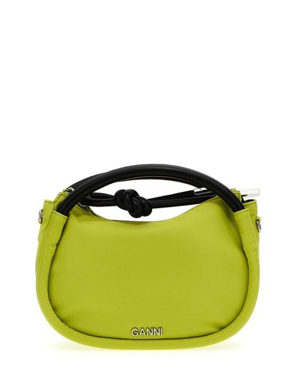 Knot Mini Nylon Shoulder Bag in Green - Ganni