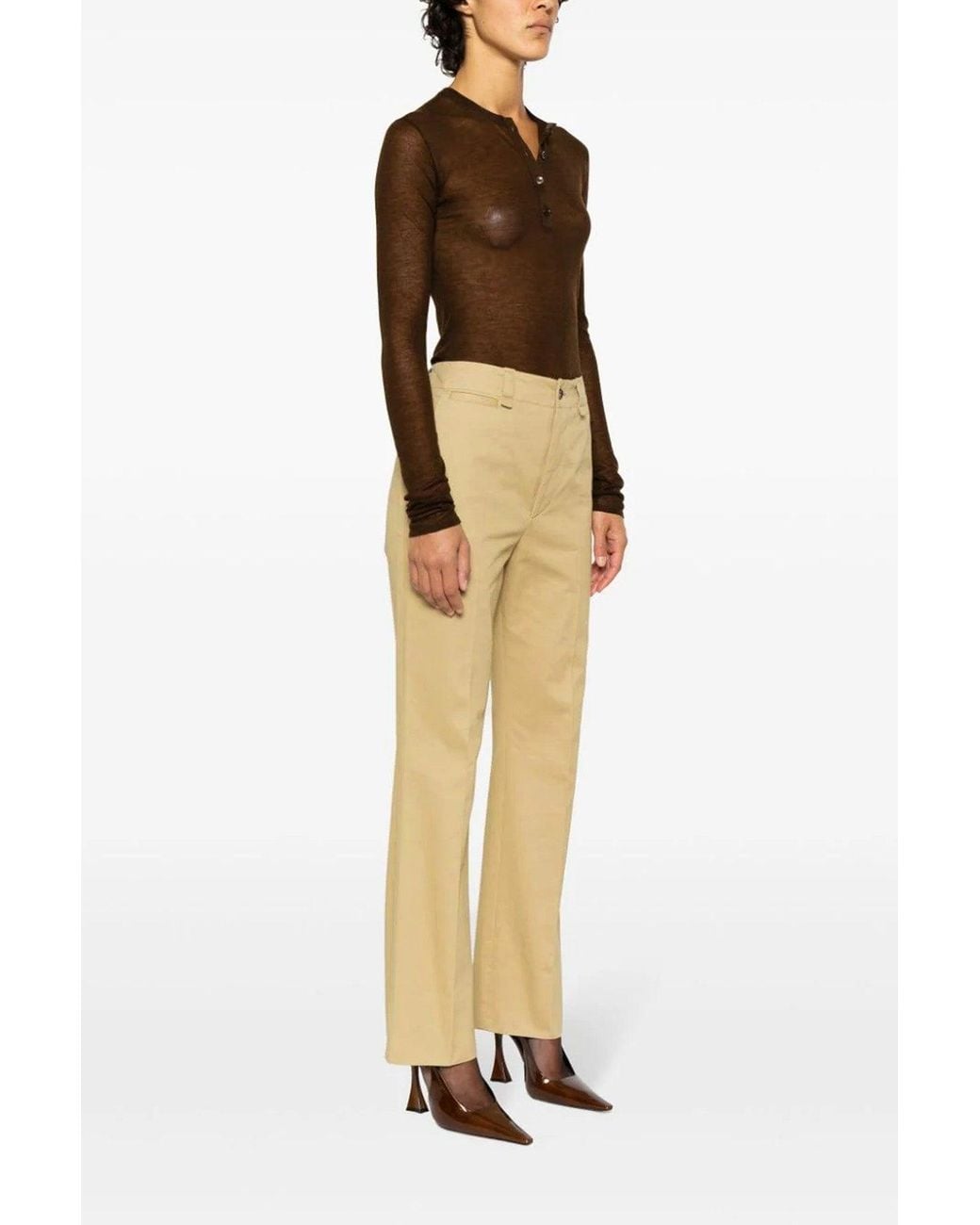 Saint Laurent Natural Trousers 'Pantalone Drill