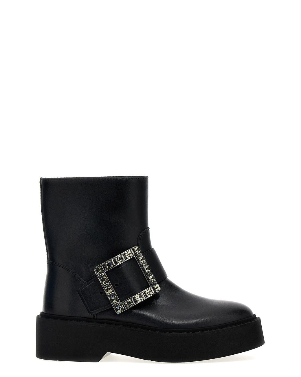 Roger Vivier Black Ankle Boots 'Viv Rangers High Stra'