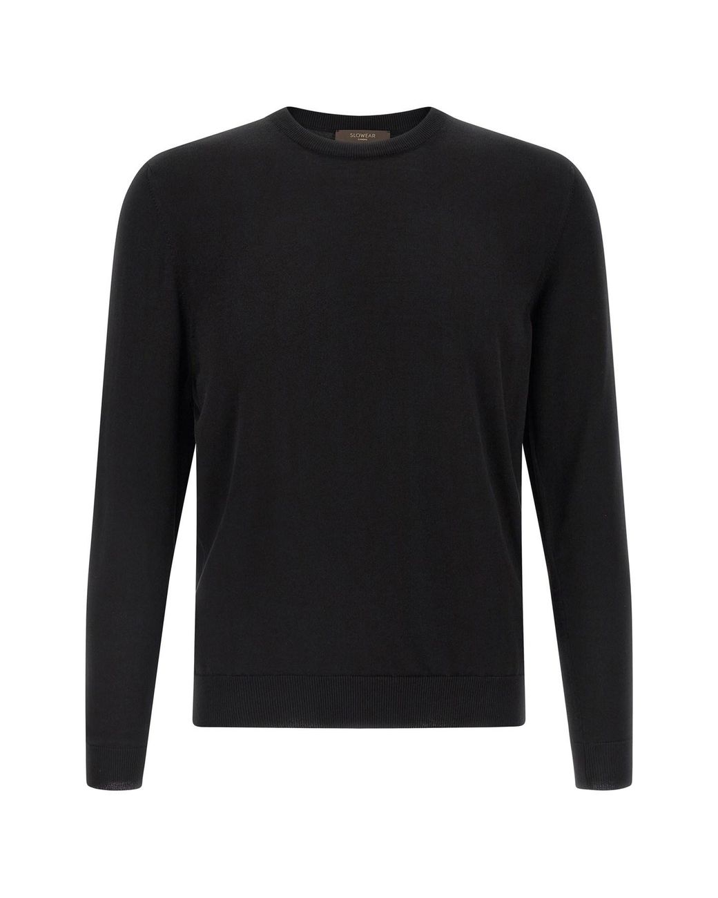 Zanone Black Cotton Sweater for men