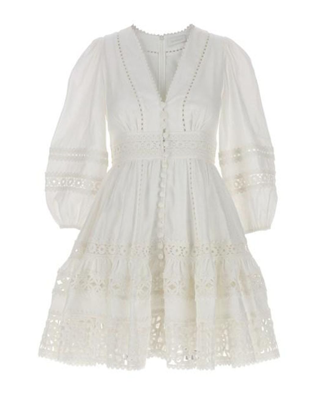 Zimmermann 'devi S Complicid Billow Mini' Dress in White | Lyst