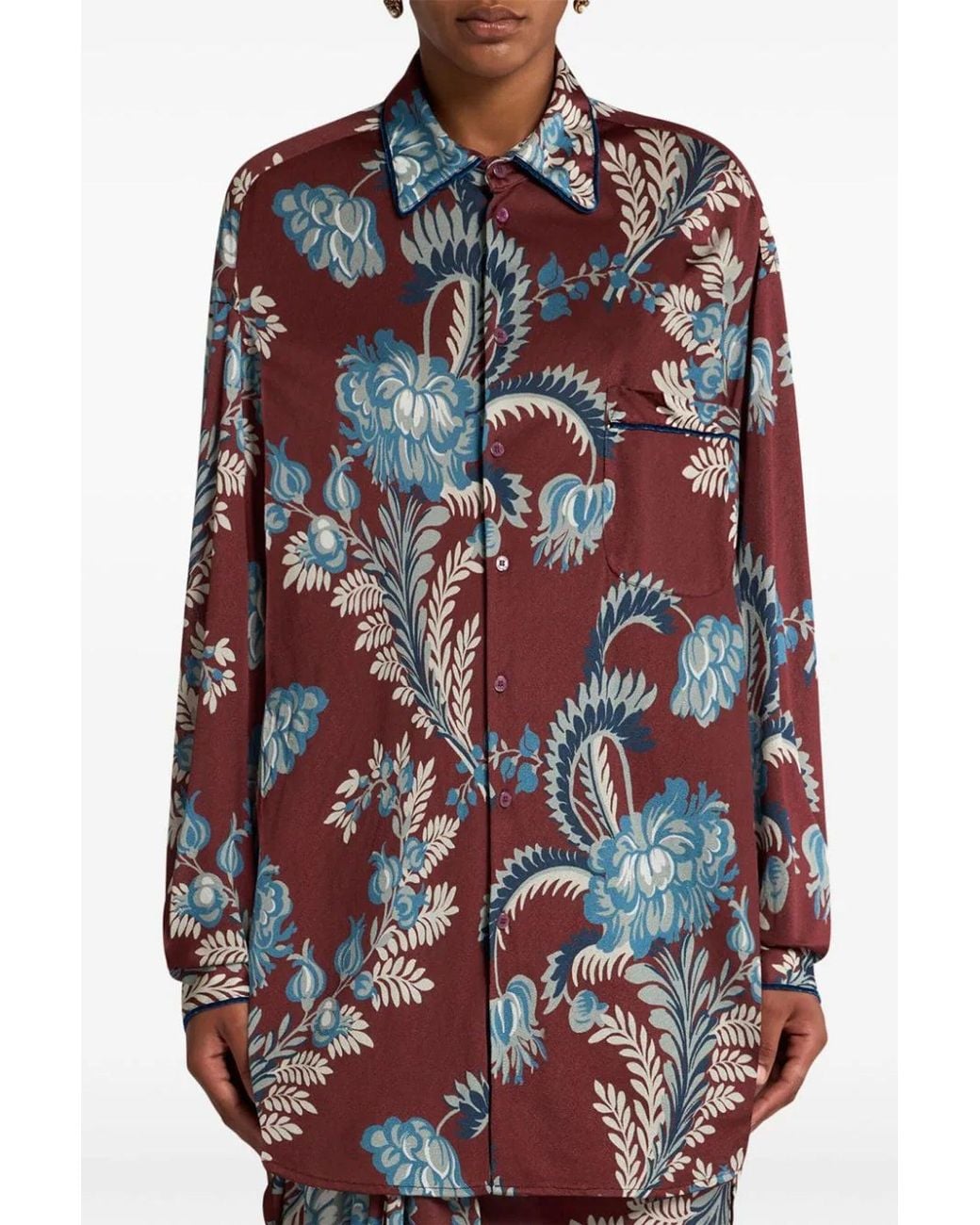 Etro Red 'Floral Foliage' Shirt