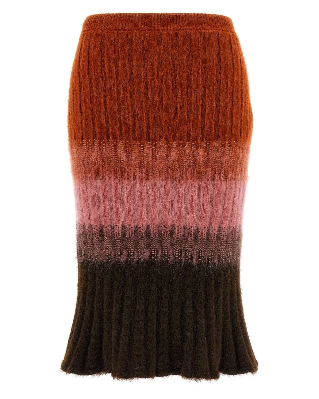 Fendi Red Skirt 'Midi Degradé'