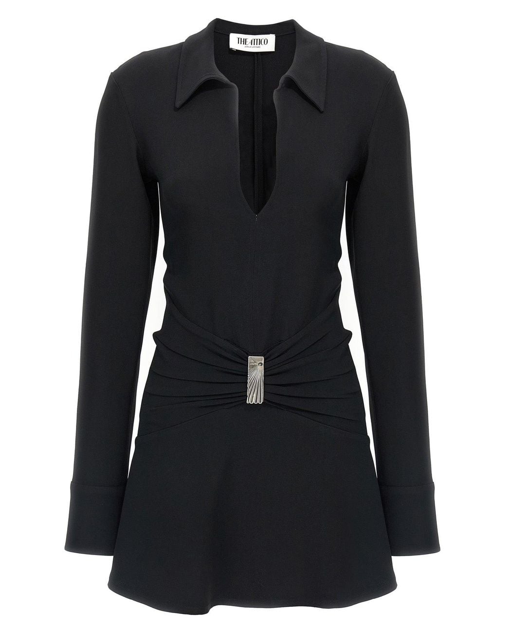 The Attico Black Mini Dress 'Mini Polo Dress'