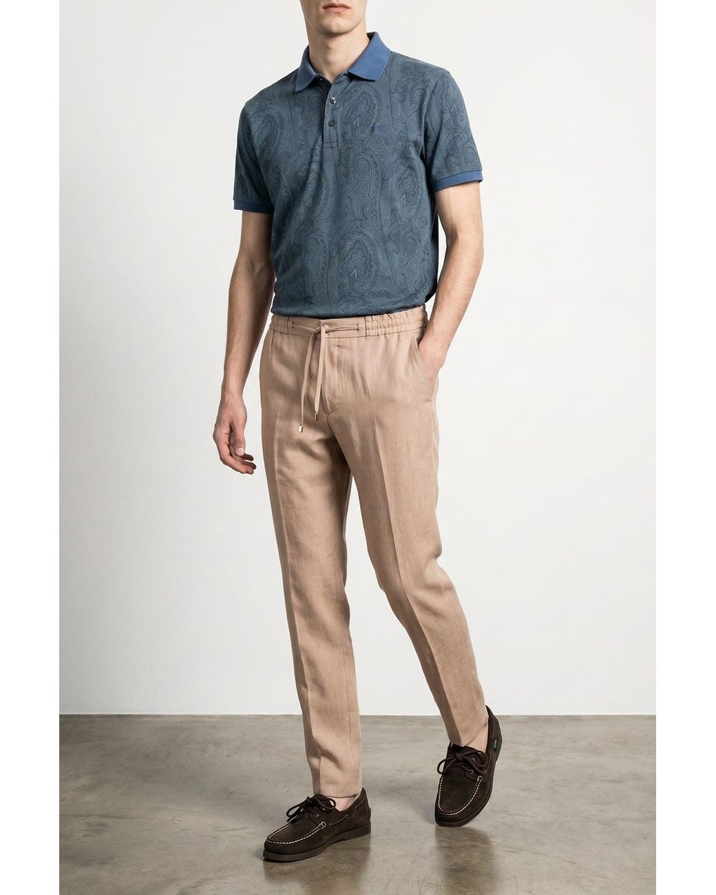 Etro Natural Drawstring Trousers for men