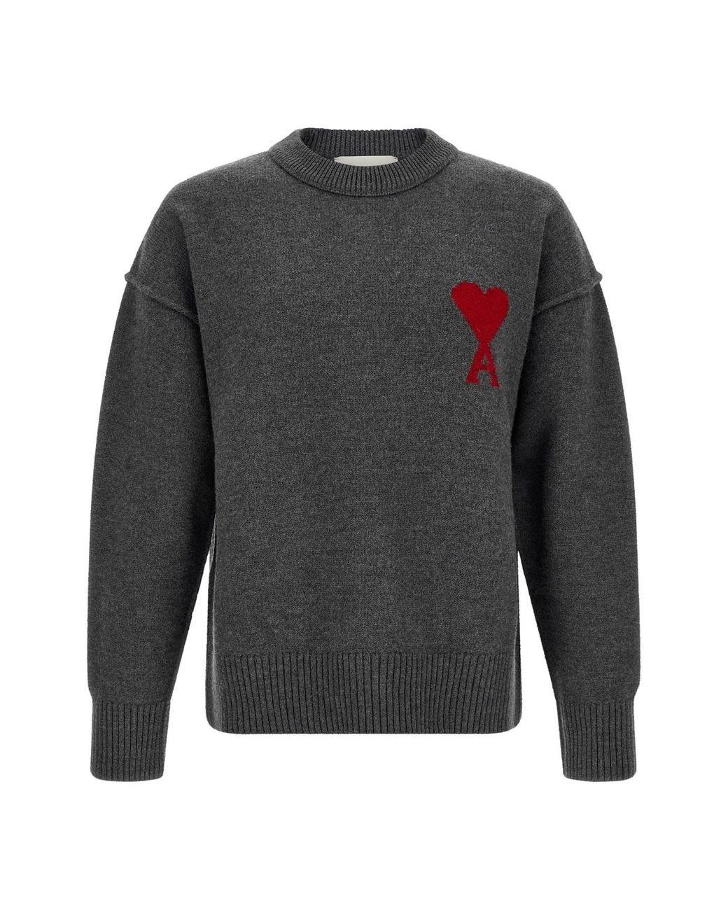 AMI Gray 'ami De Coeur' Sweater for men