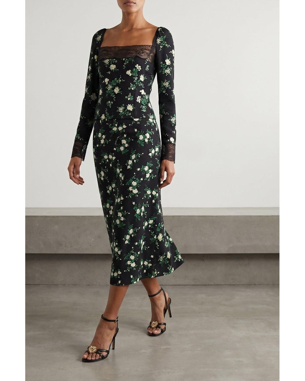 Dolce & Gabbana Black Top With Lace Inserts