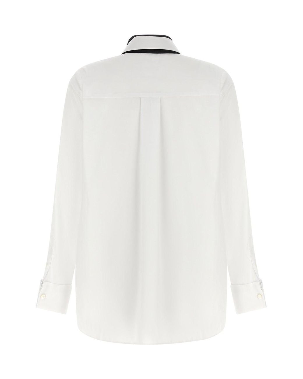 Sacai White Poplin Shirt With Integrated Scarf