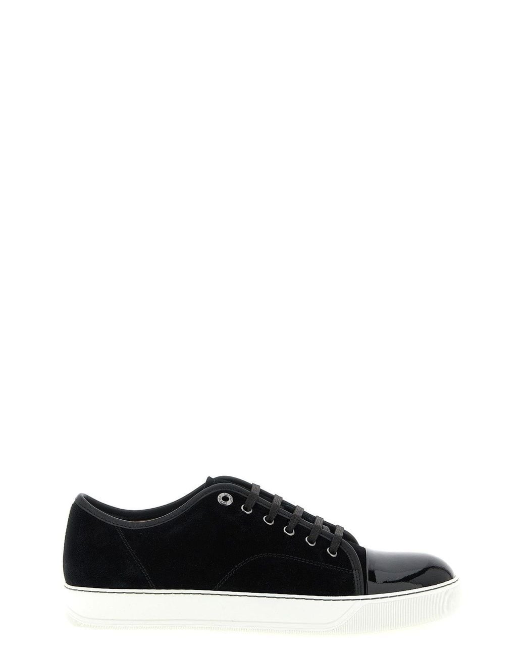 Lanvin Black Dbb1 Sneaker With Patent Leather Toe for men