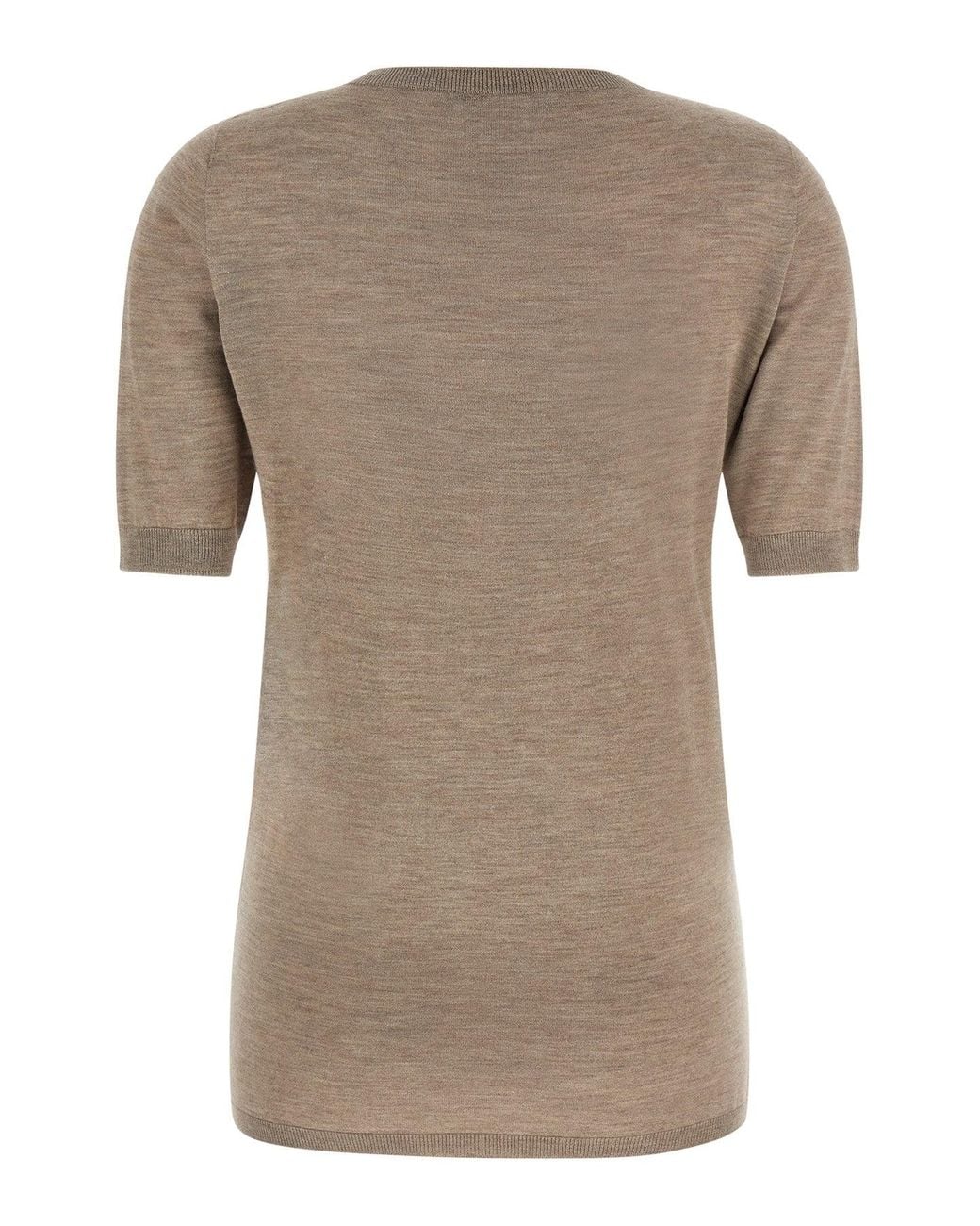 Fabiana Filippi Brown Cashmere And Silk Blend Knit Top
