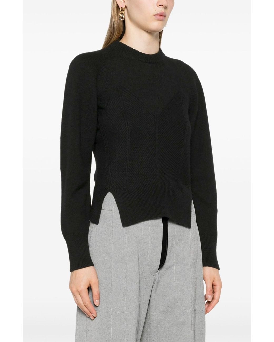 McQueen Black Sweater 'Chevron Corset'