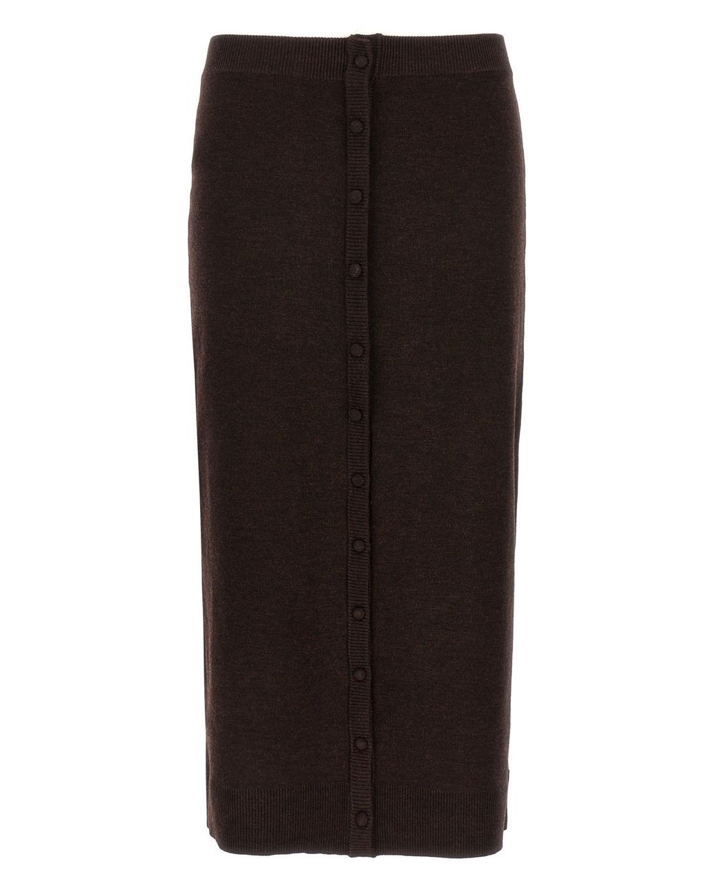 Victoria Beckham Black 'bottoni' Midi Skirt