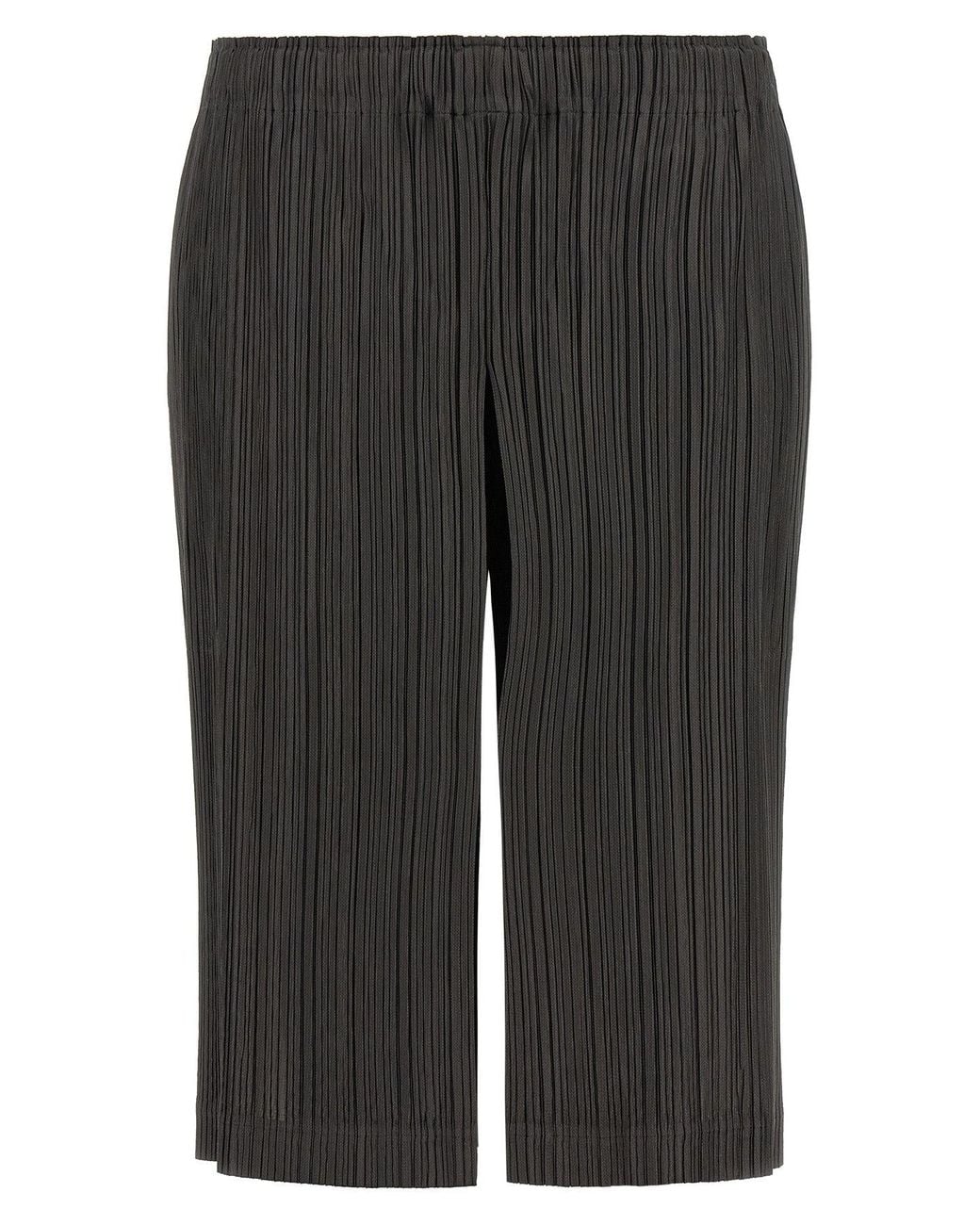 Pleats Please Issey Miyake Gray Bermuda 'Thicker Bottoms 2'