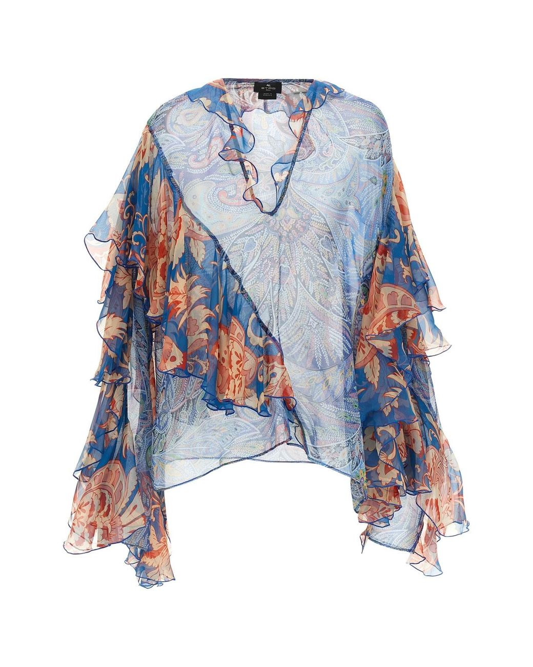 Etro Blue Chiffon Blouse