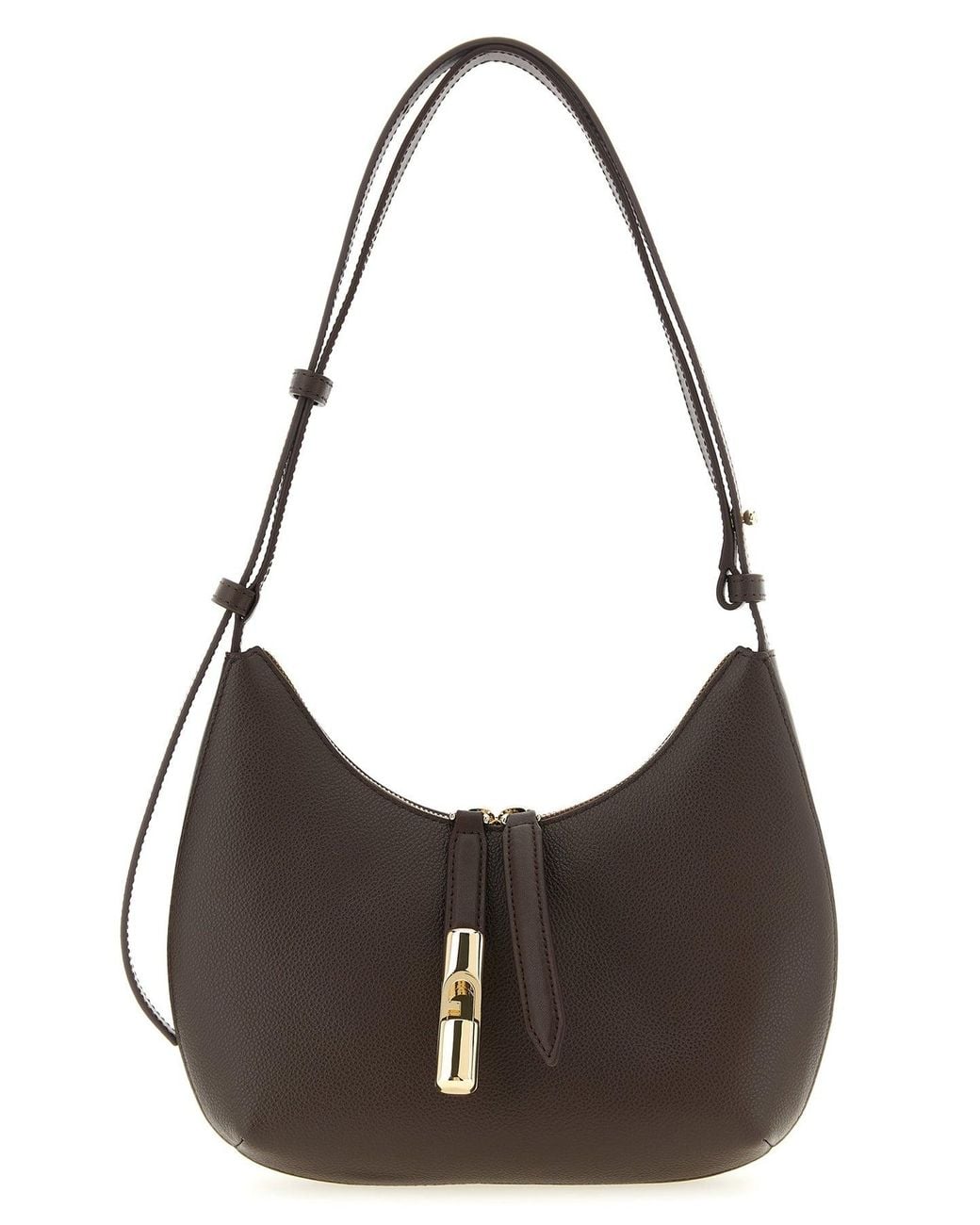 Furla Brown Shoulder Bag With Cylindrical Detail