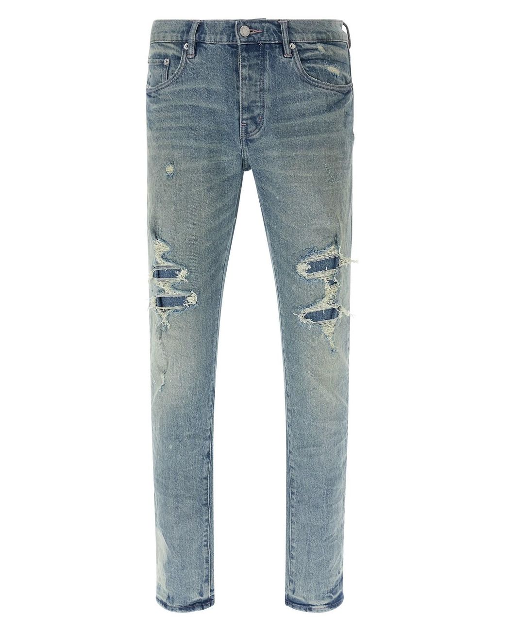 Purple Blue 'p001 Repairs' Jeans for men