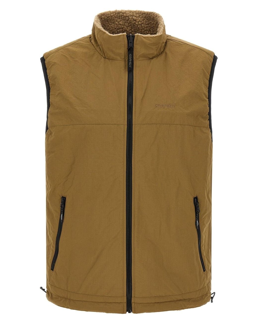 Gramicci Brown Reversible 'Sherpa' Vest for men