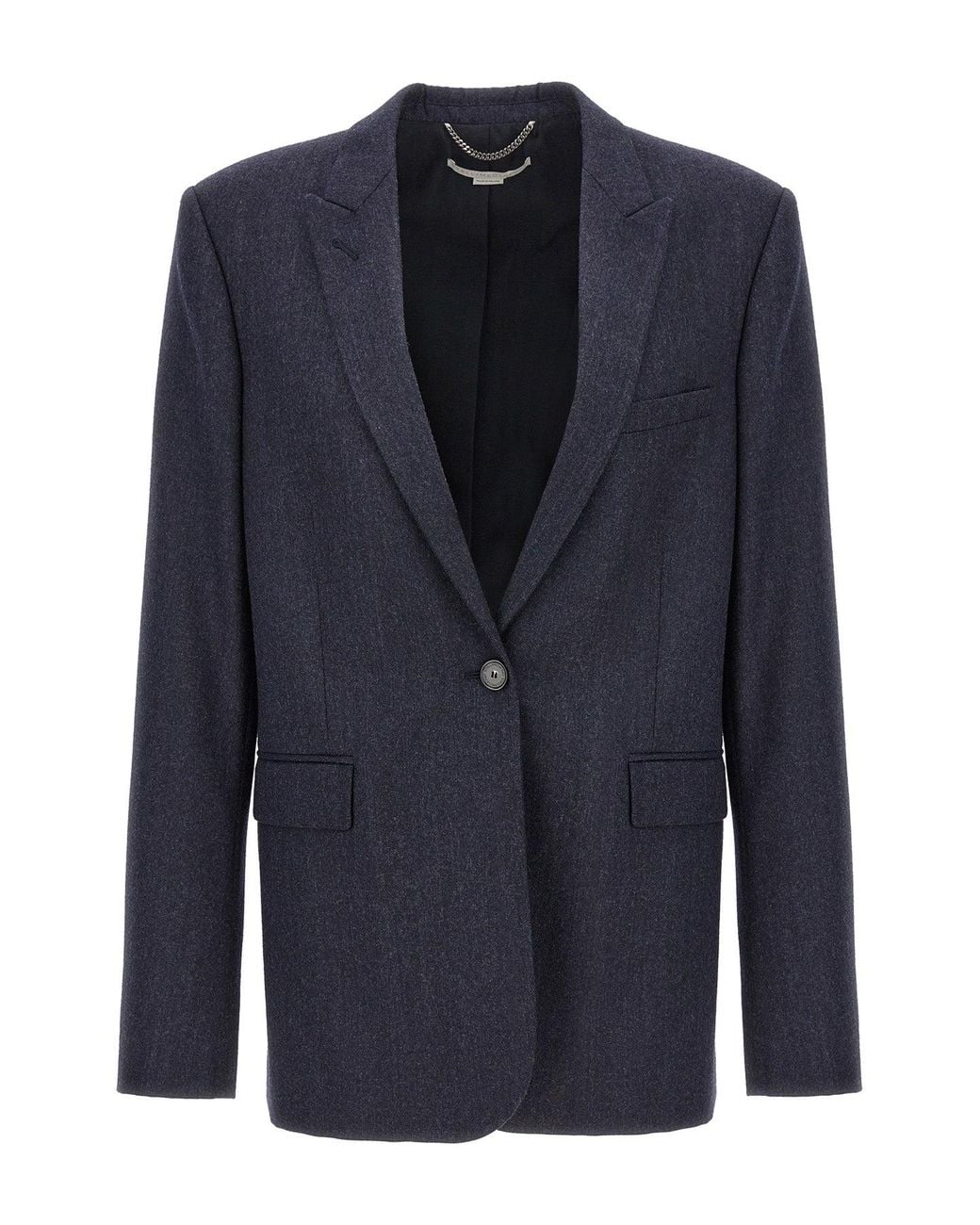 Stella McCartney Blue 'Flannel Single Breasted' Blazer