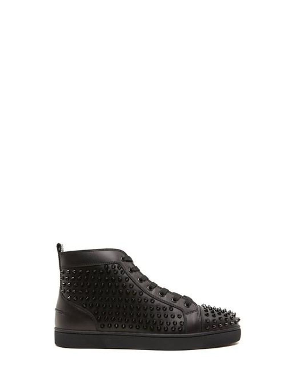 Louis - Veau velours and spikes - Black - Christian Louboutin
