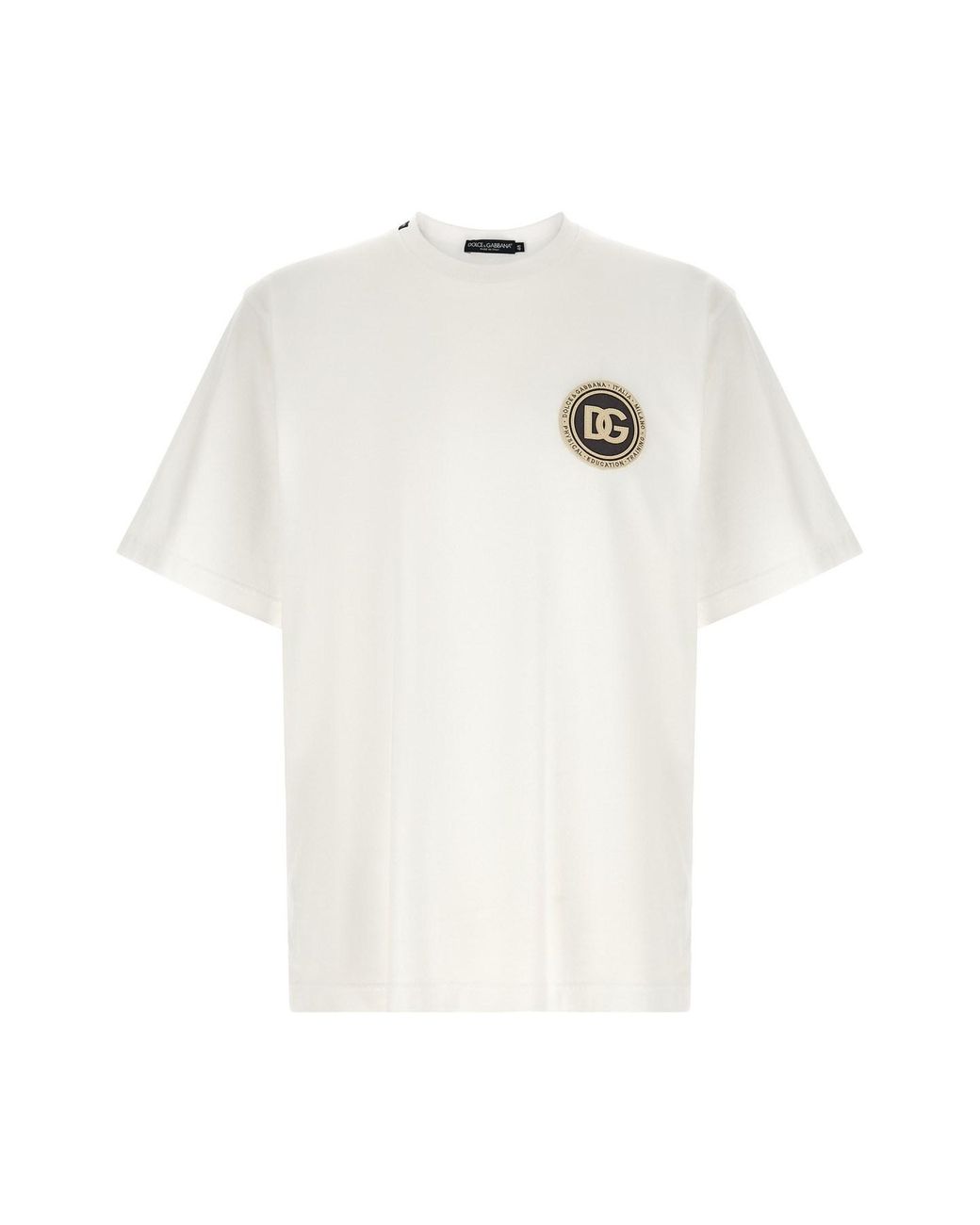 Dolce & Gabbana White 'dg' Patch T-shirt for men