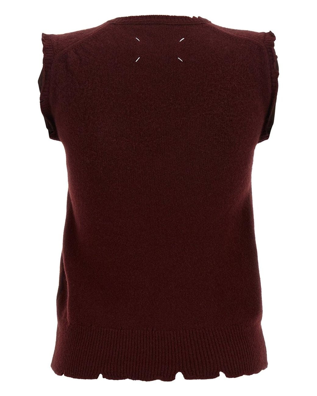 Maison Margiela Red Deconstructed Knit Vest