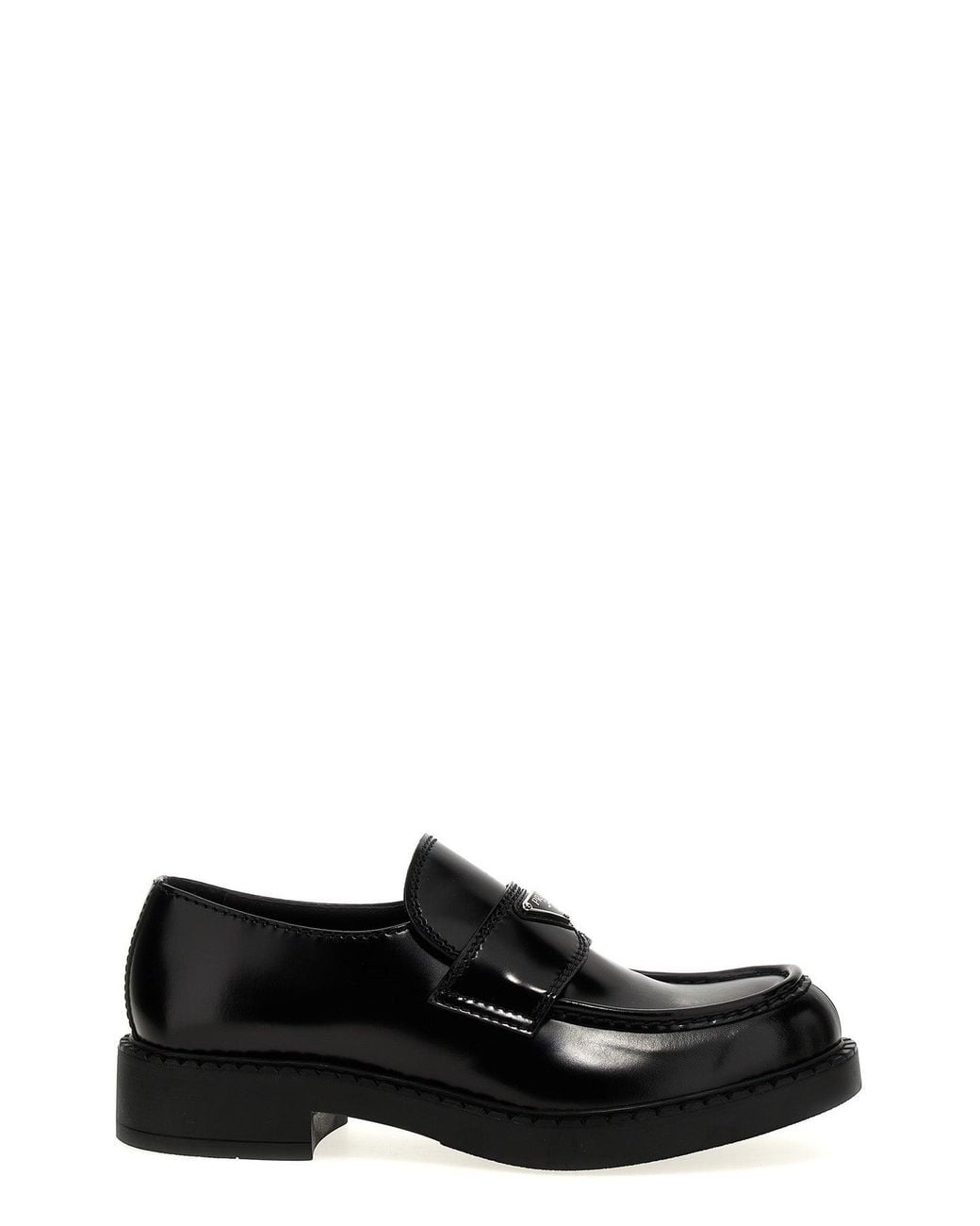 Prada Loafer Mit Emailliertem Triangolo-Logo in Black für Herren