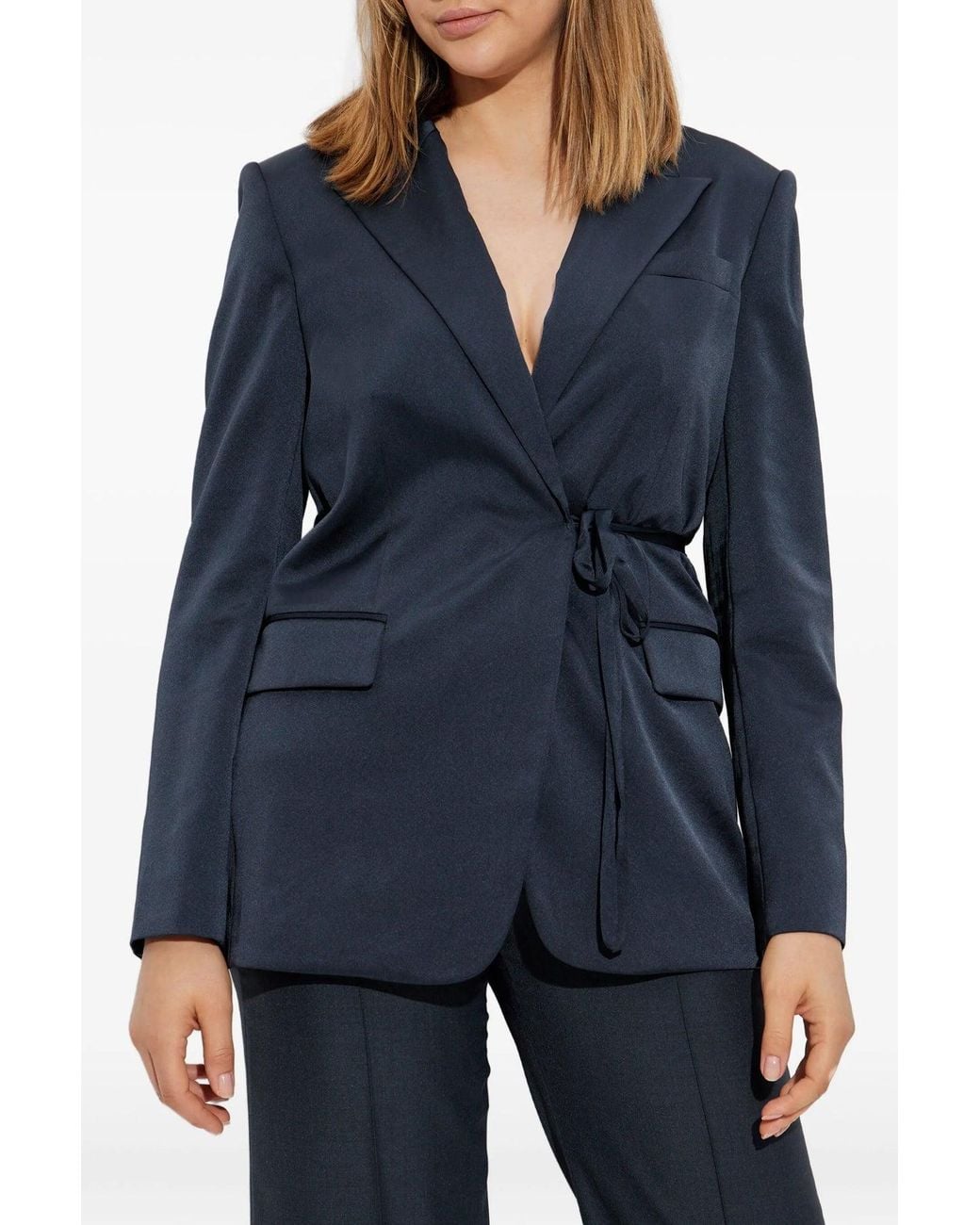 Theory Blue Blazer 'Tie Waist'