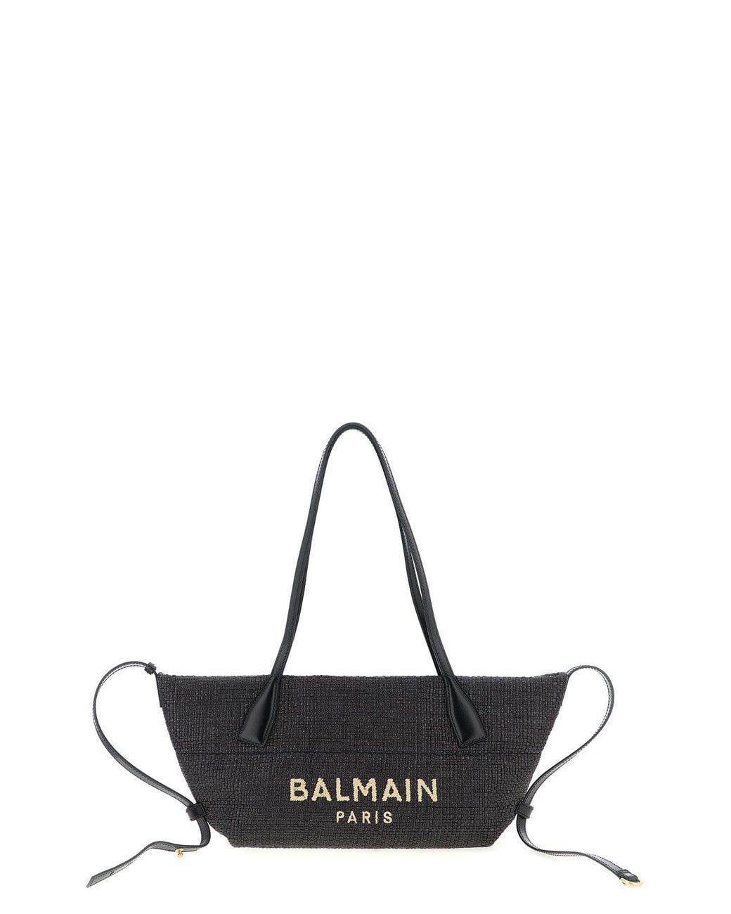 Balmain Black Tote Bag With Contrast Embroidered Logo
