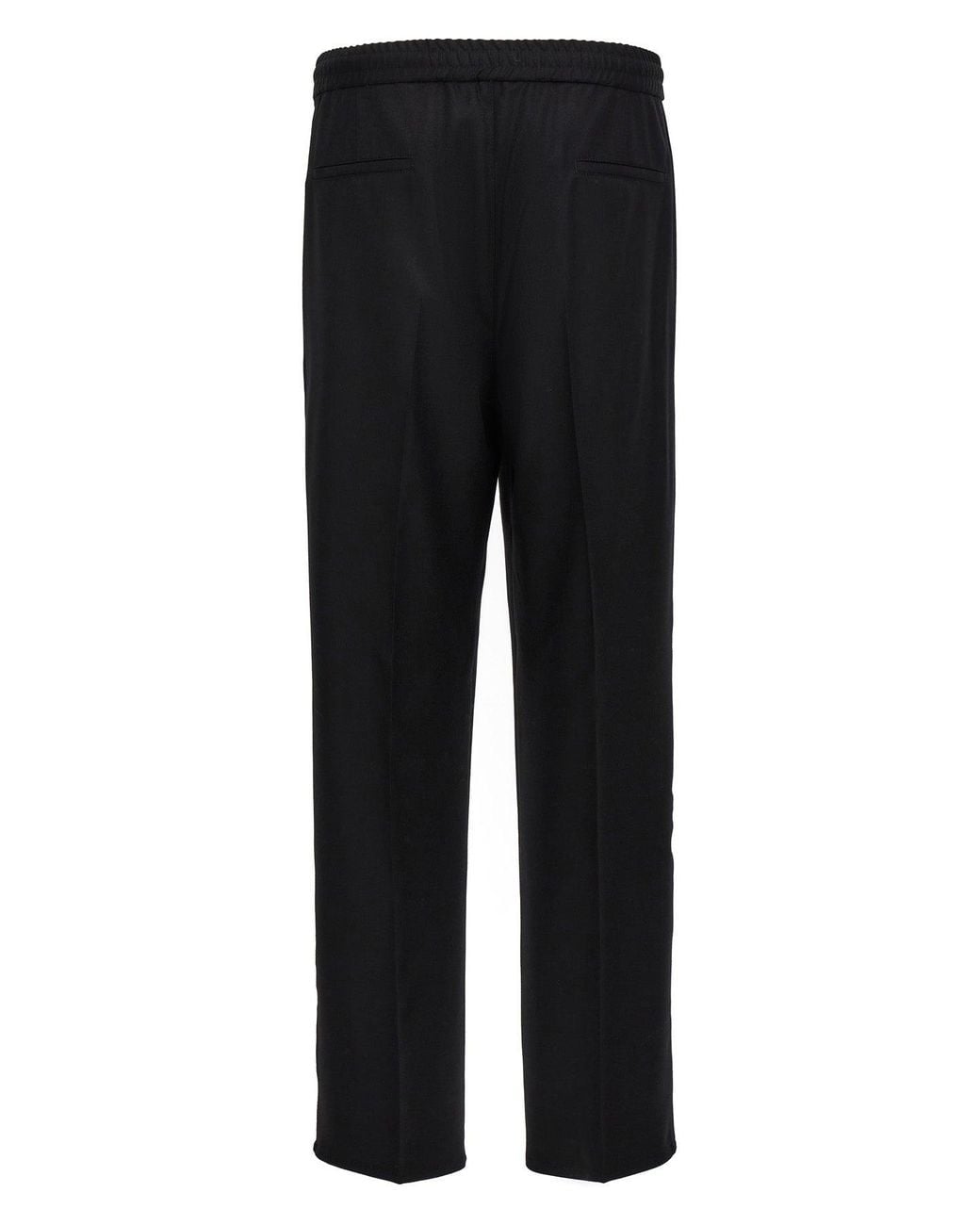 Brunello Cucinelli Black Flannel Trousers for men