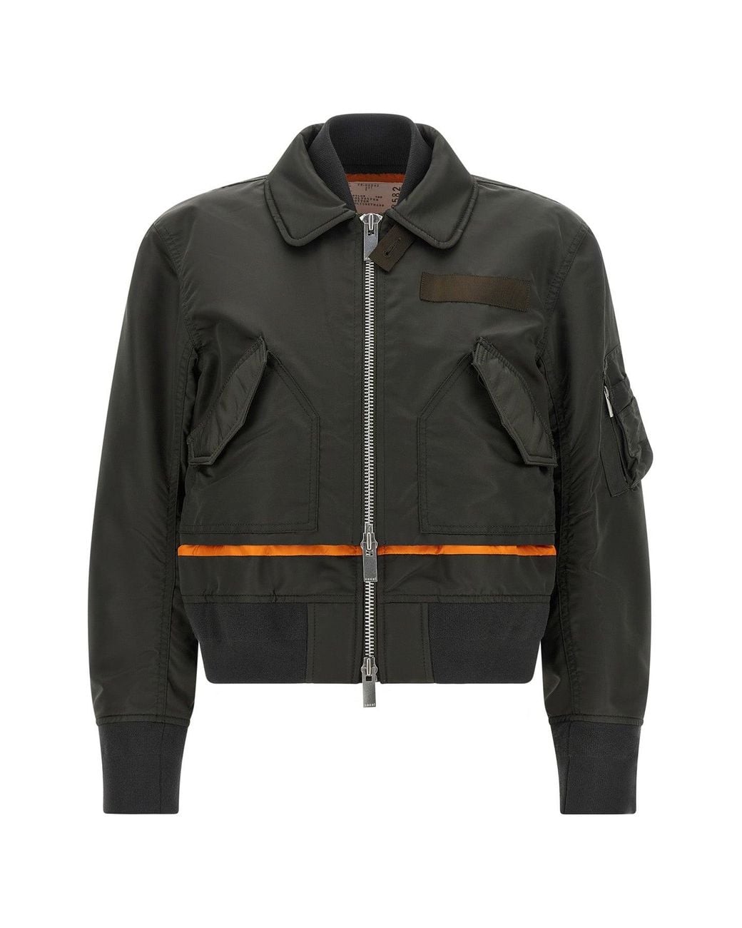 Sacai Black Blouson With Layered Construction