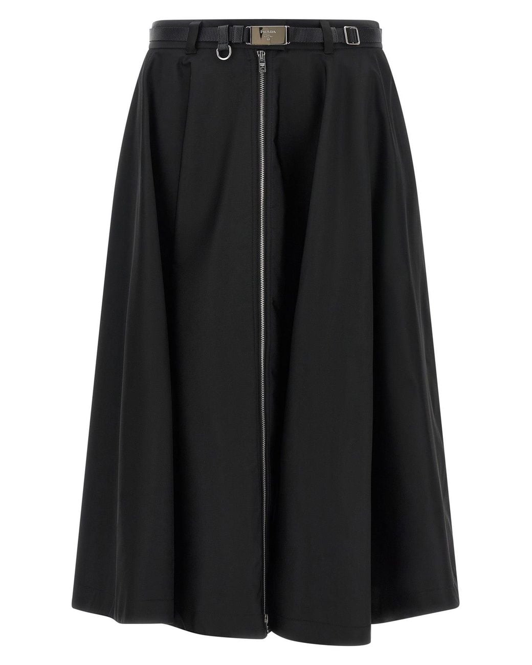 Prada Black Re-Nylon Flared Skirt