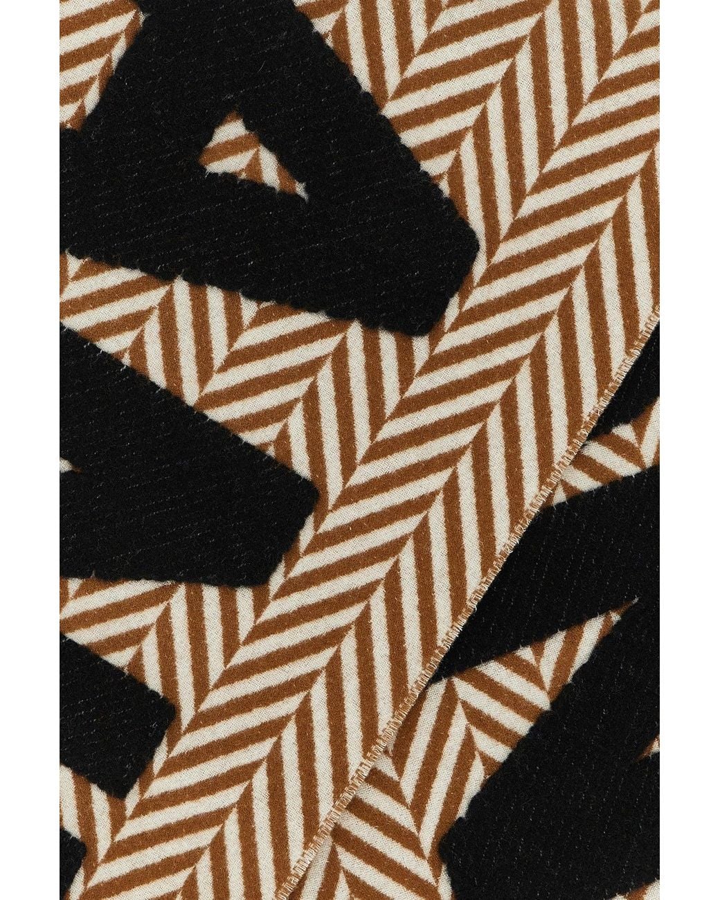 J.W. Anderson Black J. W.Anderson Herringbone Logo Scarf for men
