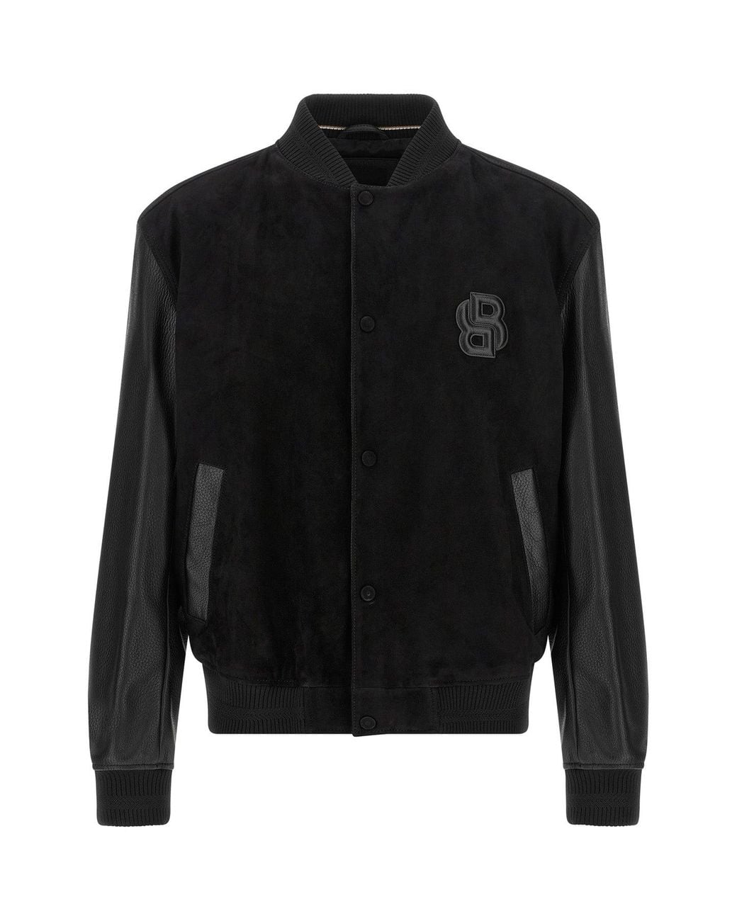 Boss Black Bomber Jacket With Raised Monogram for men