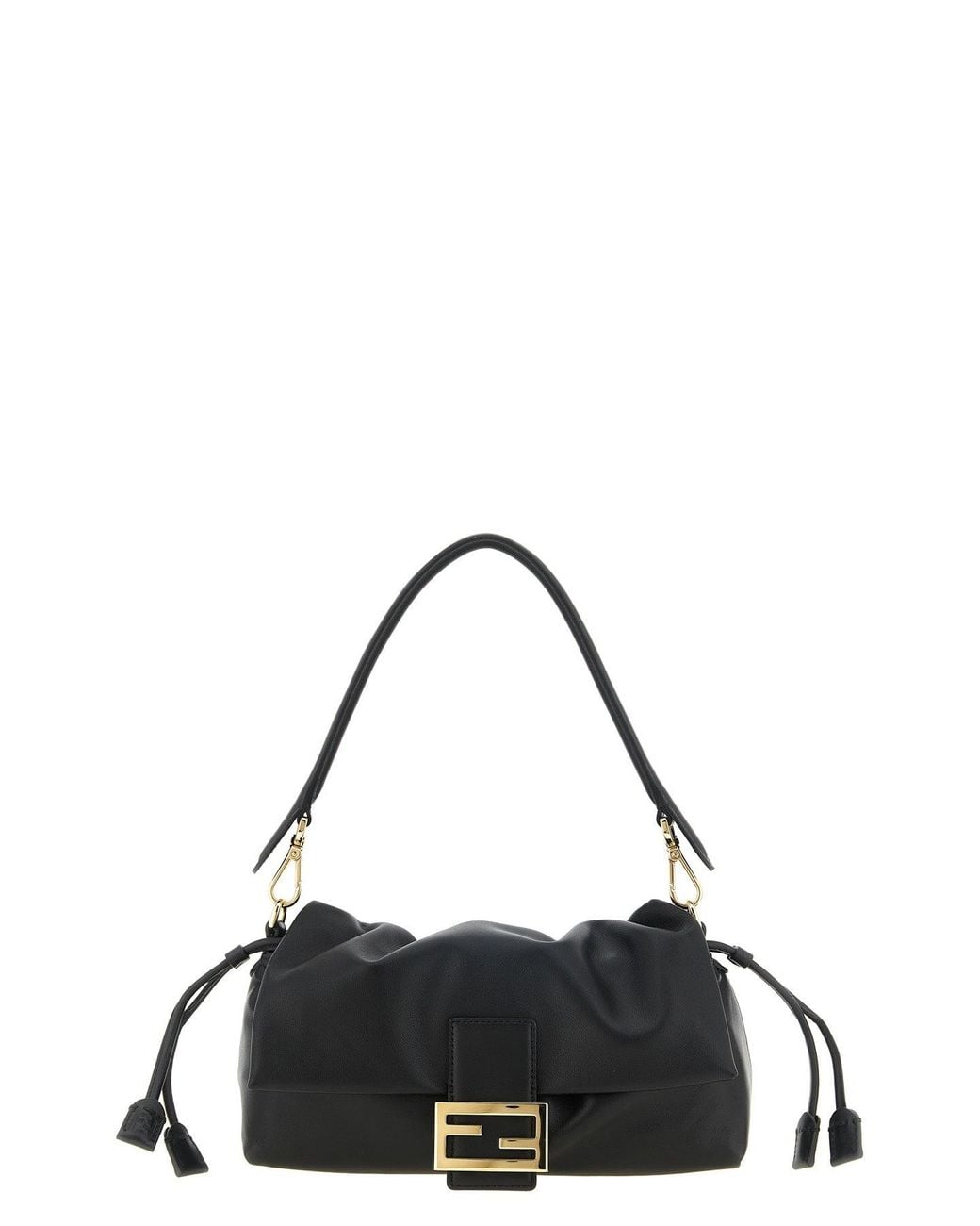 Fendi Black Baguette Soft Media Handbag