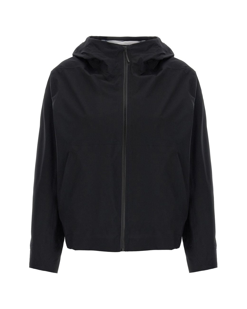 Veilance Black Hooded Jacket With Elasticated Hem