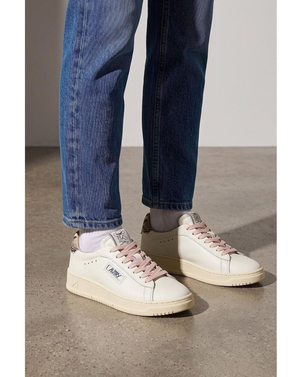 Autry Multicolor Dallas Low Leather Sneakers With Python-Effect Detail