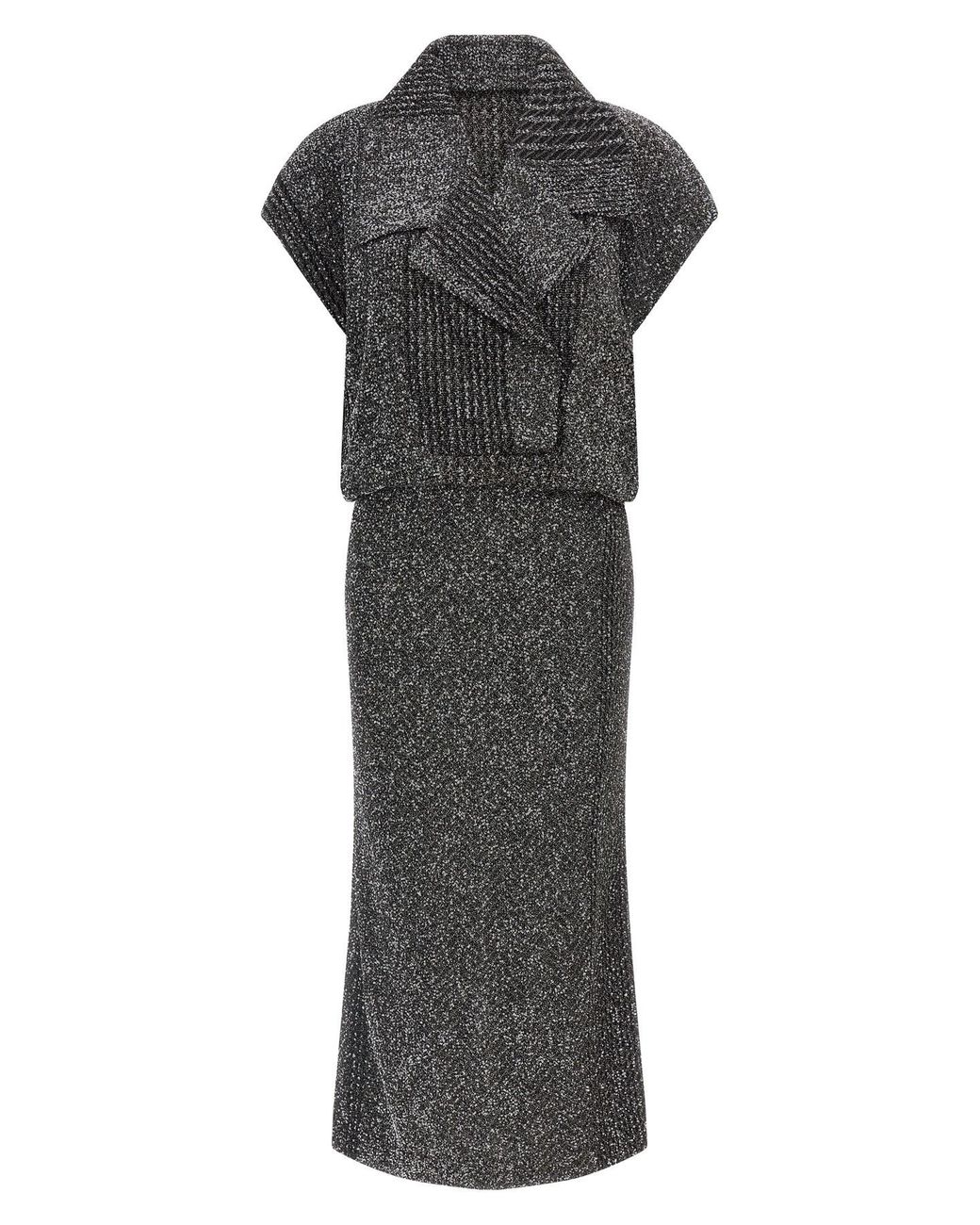 Missoni Gray Sequin Zigzag Dress