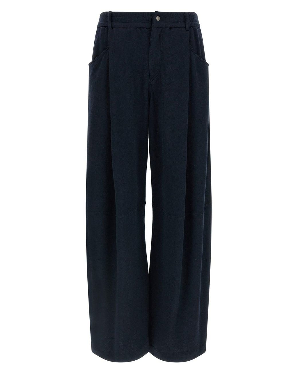 Brunello Cucinelli Blue Silk And Cotton Trousers