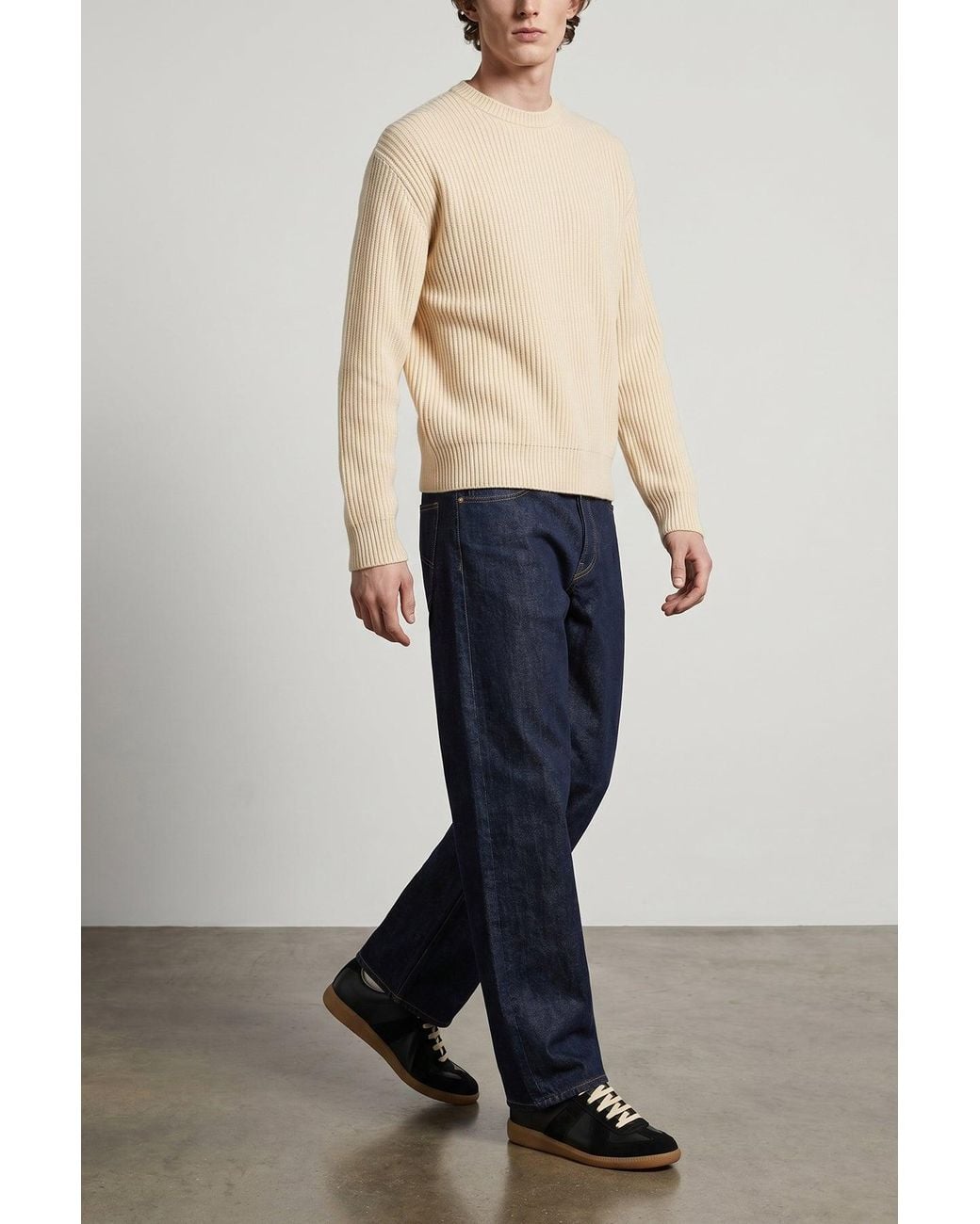 Jil Sander Natural Sweater With Fisherman's Rib for men