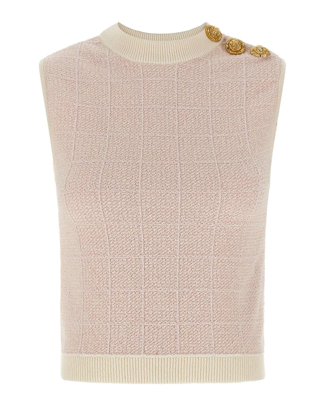 Balmain Natural 'testa Di Leone' Tweed Vest