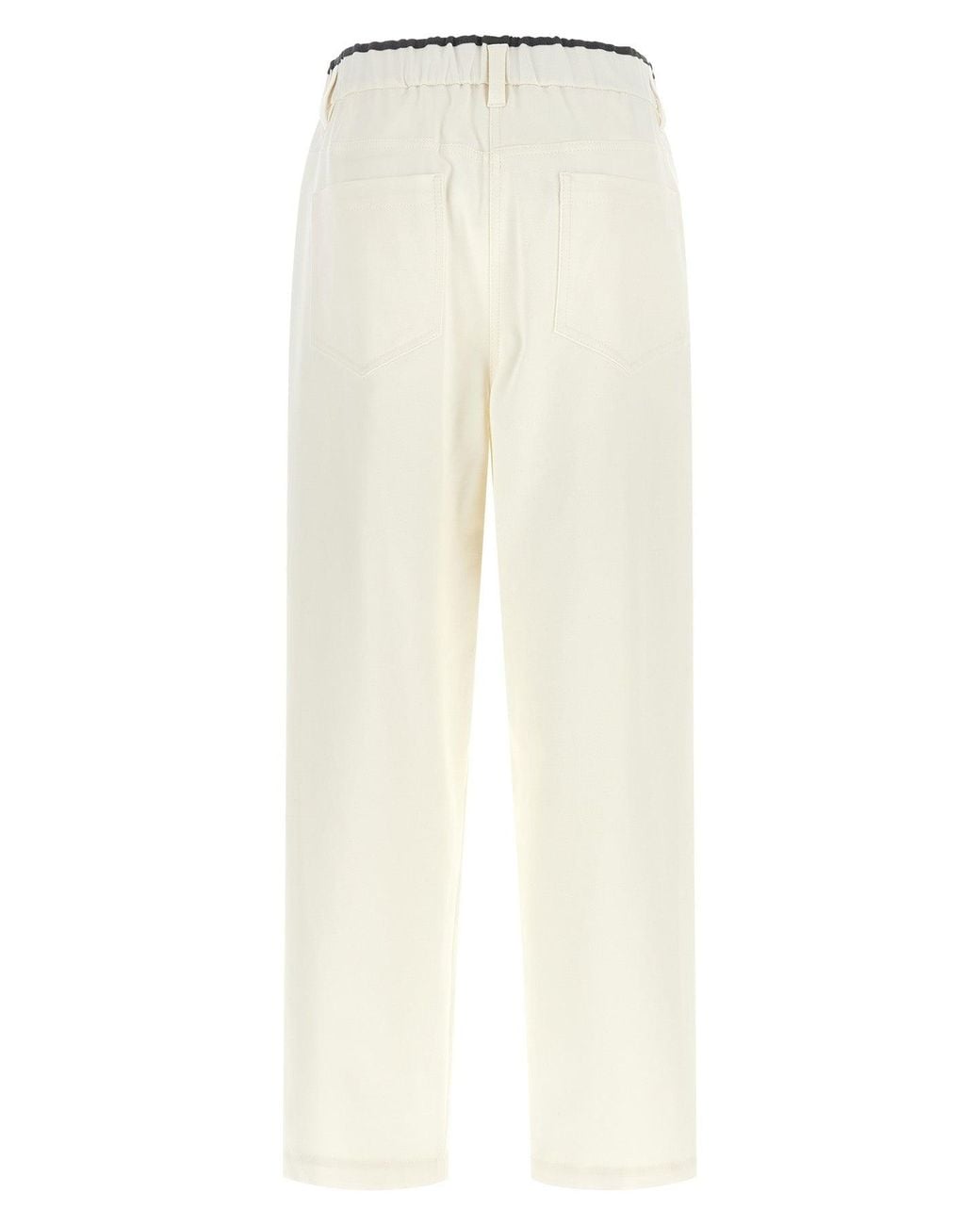 Brunello Cucinelli White Cotton Trousers