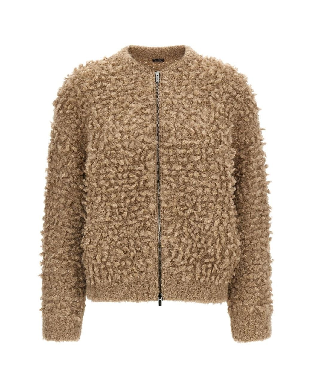 Peserico Natural Lurex Bouclé Bomber Jacket