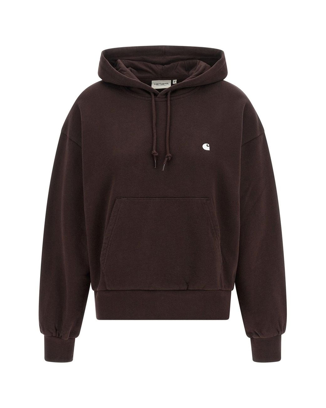Carhartt Brown Hooded Sweatshirt Embroidered Logo Detail