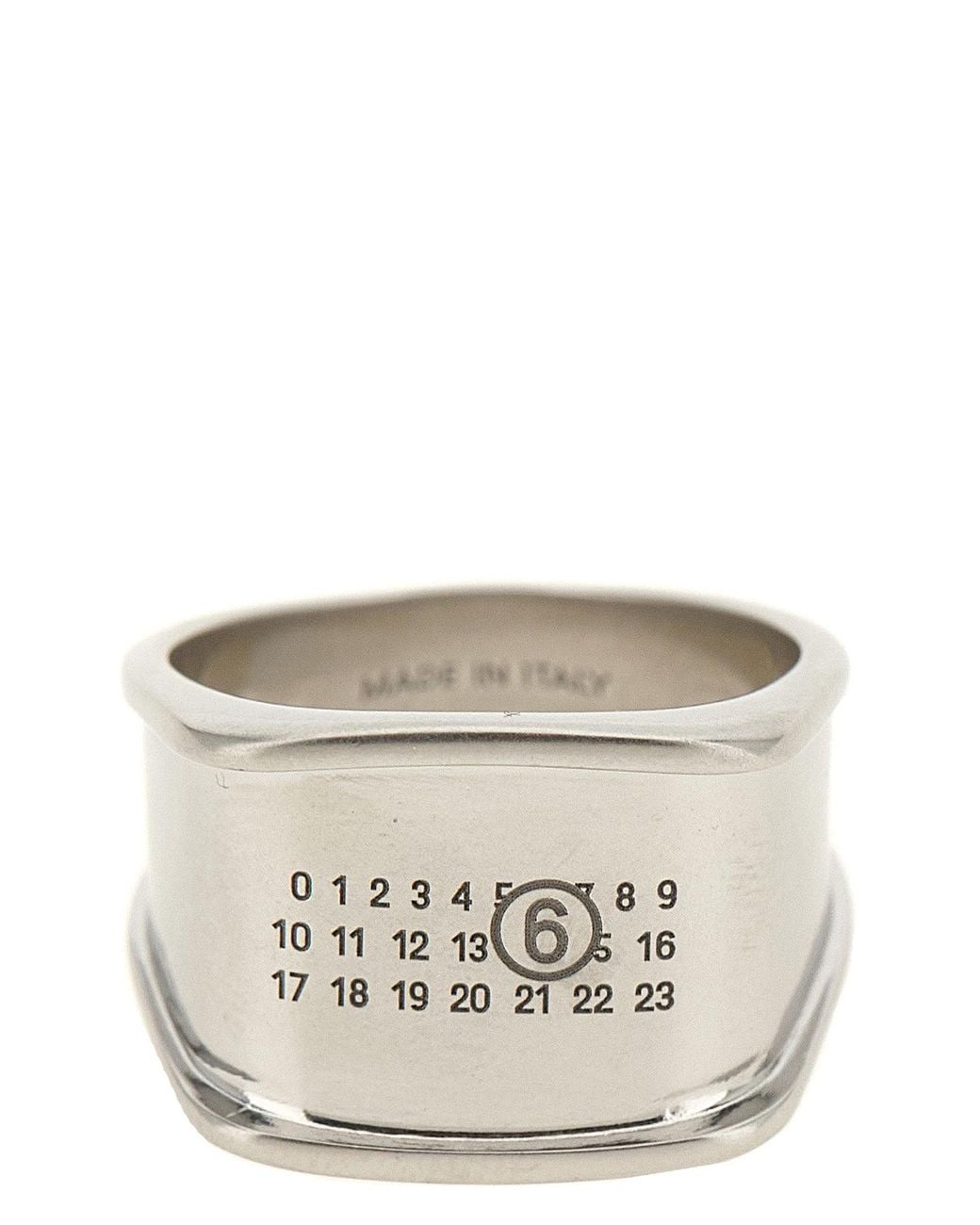 MM6 by Maison Margiela Gray Numeric Logo Ring for men