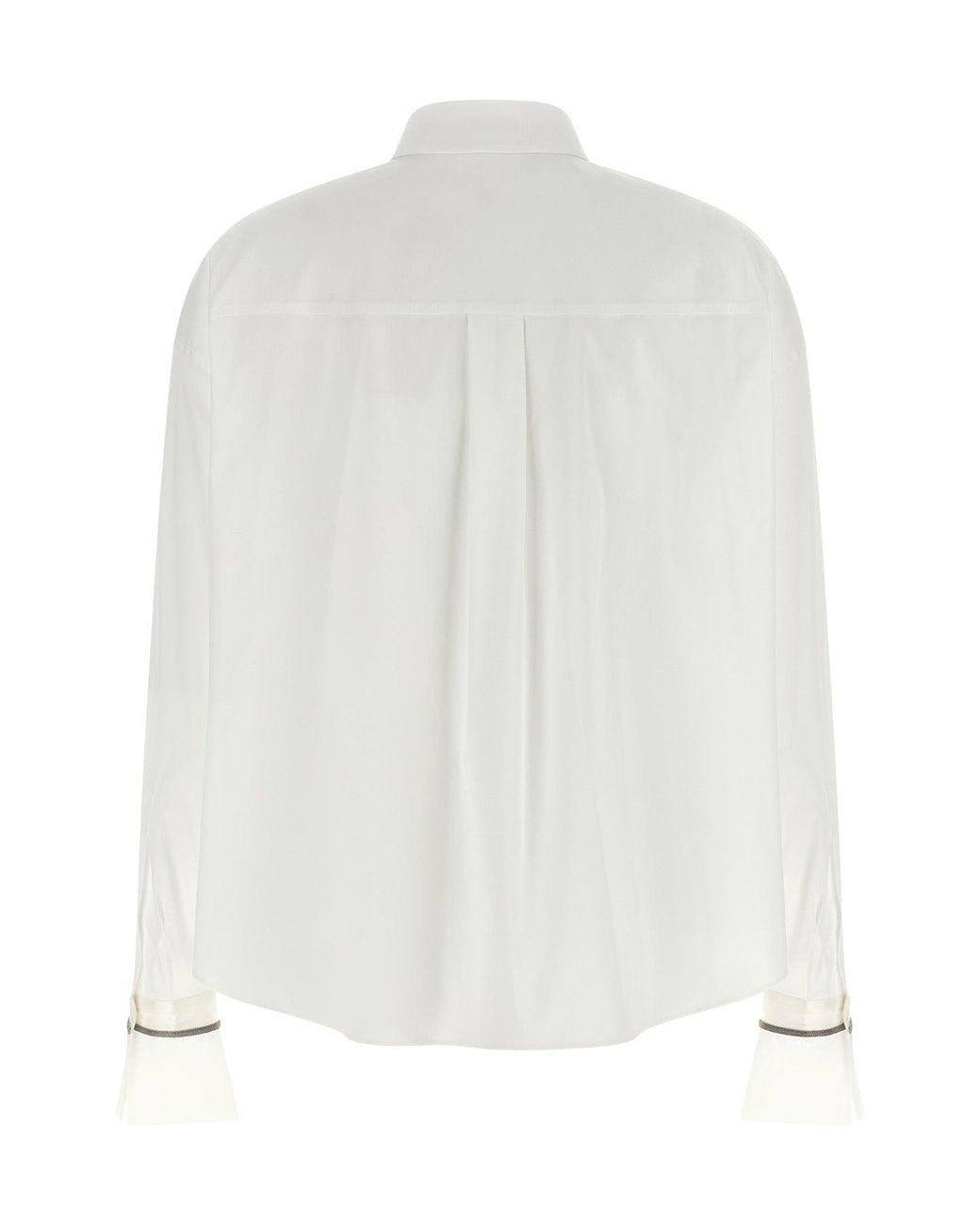 Brunello Cucinelli White 'Shiny Cuffs' Shirt